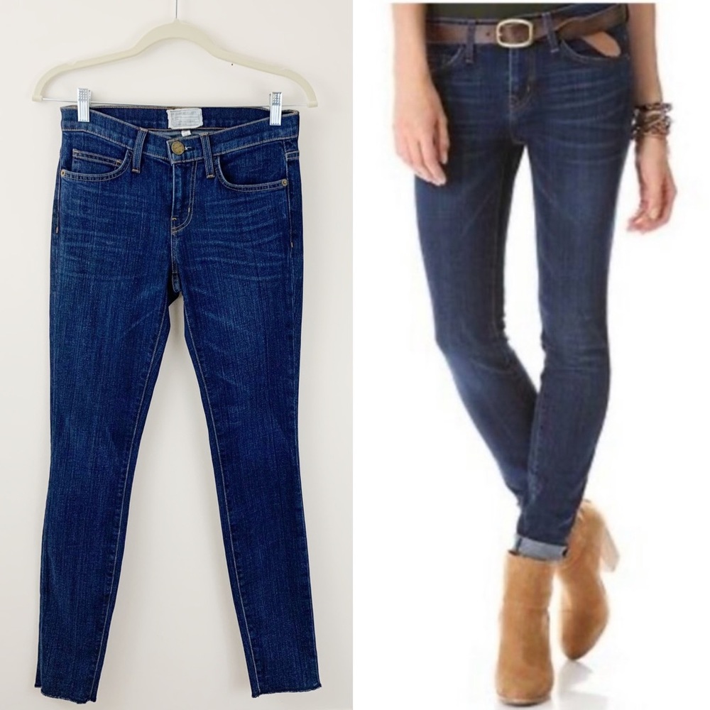 CURRENT/ELLIOTT The Rolled Skinny Gibson Jeans Dark Wash Size 25 0 Stretch
